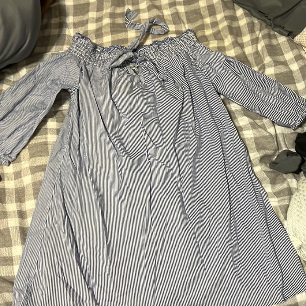 Off the shoulder shirt/mini dress from Belk